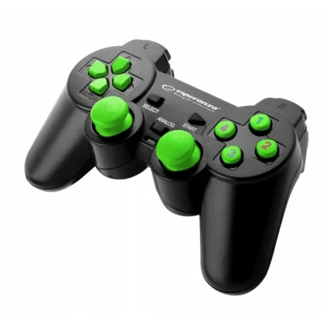 Gamepad Esperanza Warrior, EGG102G cu vibratii, Usb, PC, Verde