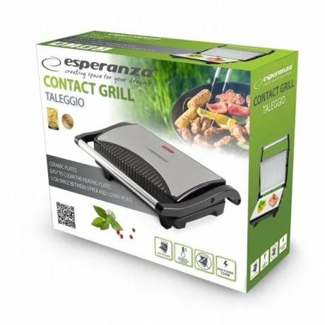 Gratar electric Esperanza Taleggio, EKG006, 750W, Negru-Argintiu