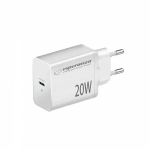 Incarcator de retea Esperanza, EZC104W, 20W, Usb-C PD, Alb