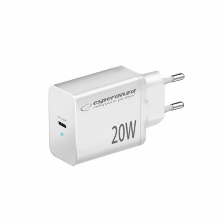 Incarcator de retea Esperanza, EZC104W, 20W, Usb-C PD, Alb