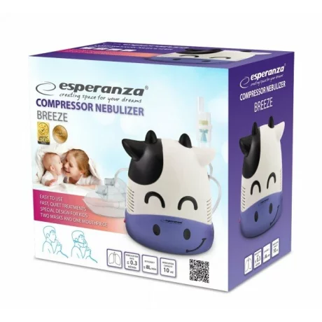 Inhalator/Nebulizator Esperanza Breeze, ECN001, 220V, capacitate 10ml, Alb