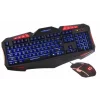 Kit tastatura si mouse gaming multimedia Esperanza Shelter, EGK300, iluminata, 1.5m, USB, Negru/Albastru