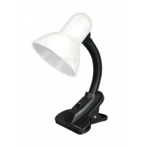 Lampa de birou cu clips E27 Esperanza Procyon, ELD106W, cu brat flexibil, 3W, Alb
