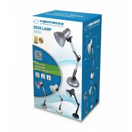 Lampa de birou E27 Esperanza Avior, ELD112W, cu brat flexibil, 12W, Alb