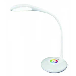 Lampa de birou LED Esperanza Altair, ELD102, RGB, cu brat flexibil 27 cm,3W, Alb/RGB