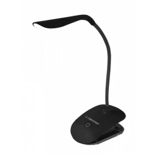 Lampa de birou LED Esperanza Deneb, ELD104K, cu brat flexibil, 3W, Negru