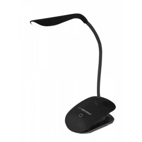 Lampa de birou LED Esperanza Deneb, ELD104K, cu brat flexibil, 3W, Negru