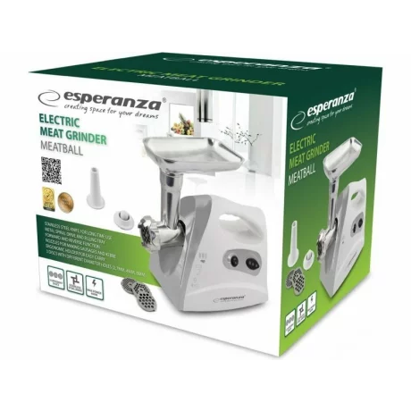 Masina de tocat carne Esperanza Meatball, EKM012E, 600W, Alb