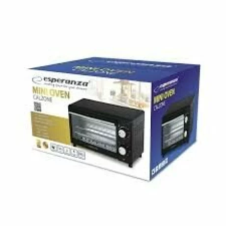 Mini cuptor electric Esperanza Calzone, EKO007, 900W, 10l, Negru