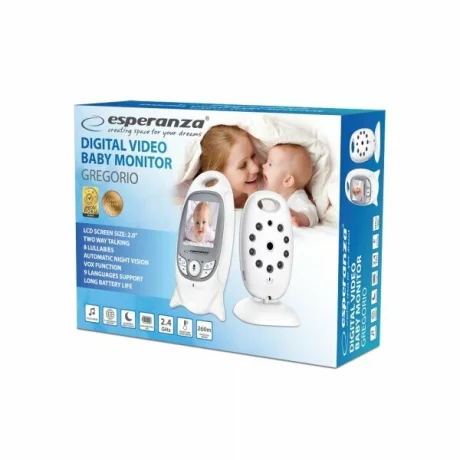 Monitor baby cu camera Esperanza Gregorio, EHM001, wireless, camera, night vision, raza 50m, Alb