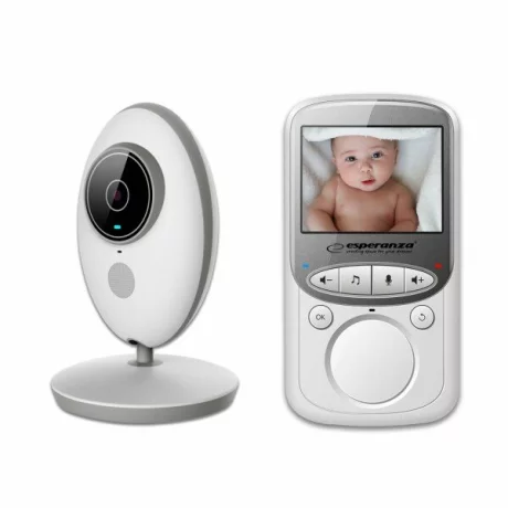 Monitor baby cu camera Esperanza Juan, EHM003, wireless, camera, night vision, raza 50m, Alb/Gri