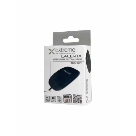 Mouse optic cu fir Esperanza Lacerta, XM111K, 3 butoane, Usb-C, 1000dpi, Negru