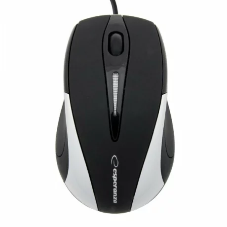 Mouse optic cu fir Esperanza Sirius, EM102S, 3 butoane, Usb, 1000dpi, Negru/Argintiu