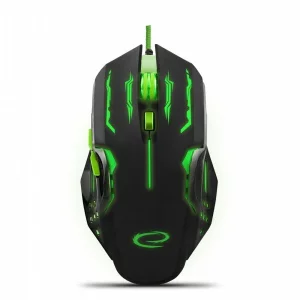 Mouse Optic Gaming Esperanza Apache, EGM403G, 2400dpi, 1.5m, Usb, Negru/Verde