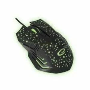 Mouse Optic Gaming Esperanza Galaxy, EGM212, 2400dpi, 1.2m, Usb-C, Negru/Verde