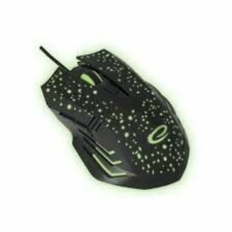 Mouse Optic Gaming Esperanza Galaxy, EGM212, 2400dpi, 1.2m, Usb-C, Negru/Verde
