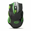 Mouse Optic Gaming Esperanza Hawk, EGM401KG, 2400dpi, 1.5m, Usb, Negru/Verde