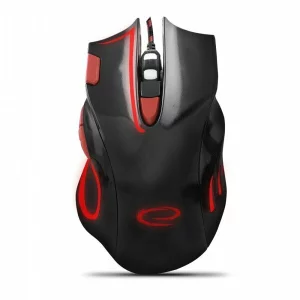 Mouse Optic Gaming Esperanza Hawk, EGM401KR, 2400dpi, 1.5m, Usb, Negru/Rosu