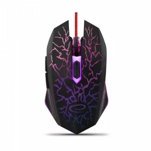 Mouse Optic Gaming Esperanza Lighting, EGM211R, 2400dpi, 1.5m, Usb, Negru/Rosu