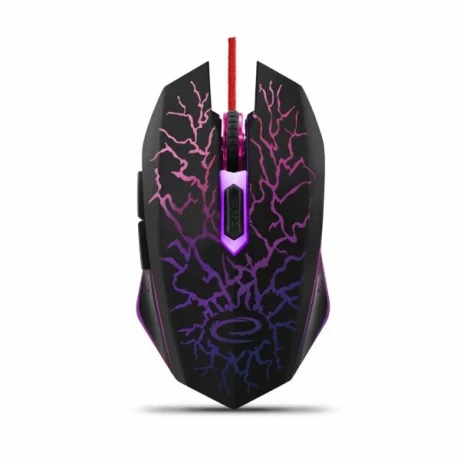 Mouse Optic Gaming Esperanza Lighting, EGM211R, 2400dpi, 1.5m, Usb, Negru/Rosu