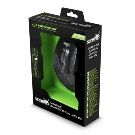 Mouse Optic Gaming Esperanza Scorpio, EGM203B, 2400dpi, 1.5m, Usb, Negru/Albastru