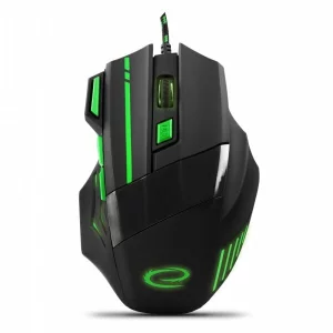Mouse Optic Gaming Esperanza Wolf, EGM201G, 2400dpi, 1.5m, Usb, Negru/Verde