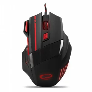 Mouse Optic Gaming Esperanza Wolf, EGM201R, 2400dpi, 1.5m, Usb, Negru/Rosu