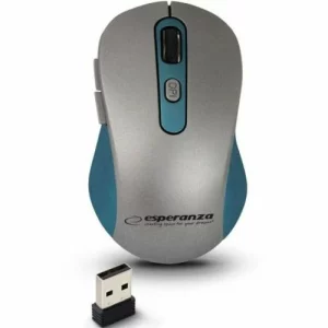 Mouse optic wireless Esperanza Adara, EM131B, 6 butoane, Usb, 1600dpi, Gri/Albstru
