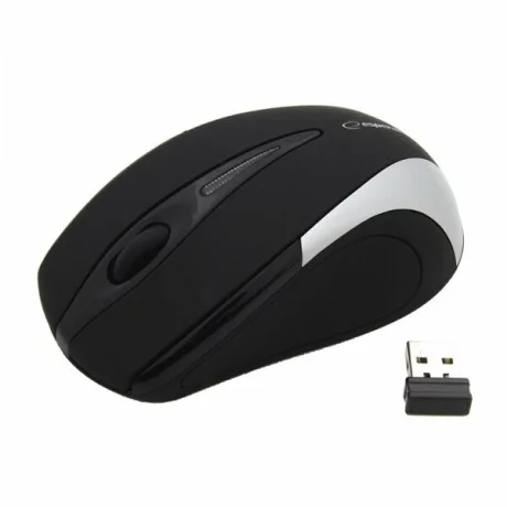 Mouse optic wireless Esperanza Antares, EM101S, 2.4GHz, 3 butoane, Usb, 1000dpi, Negru/Gri