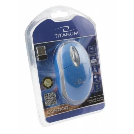 Mouse optic wireless Esperanza Condor, TM120B,  3 butoane, 2.4GHz, Usb, 1000dpi, Albastru
