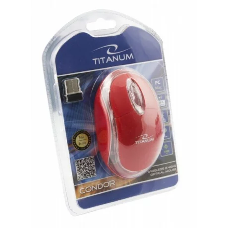 Mouse optic wireless Esperanza Condor, TM120R,  3 butoane, 2.4GHz, Usb, 1000dpi, Rosu