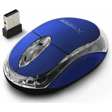 Mouse optic wireless Esperanza Harrier, XM105B,  3 butoane, 2.4GHz, Usb, 1000dpi, Albastru/Transparent