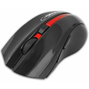 Mouse optic wireless Esperanza Virgo, EM129R, 6 butoane, BT 5.0, 1600dpi, Negru/ Rosu