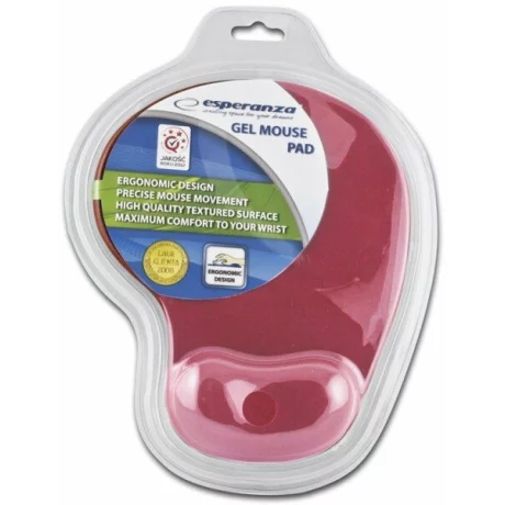 Mousepad cu gel Esperanza EA137R, design ergonomic, Rosu