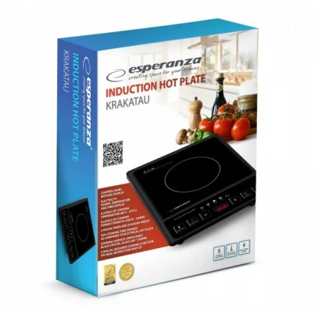 Plita cu inductie Esperanza Krakatau, EKH011, 2000W, Negru