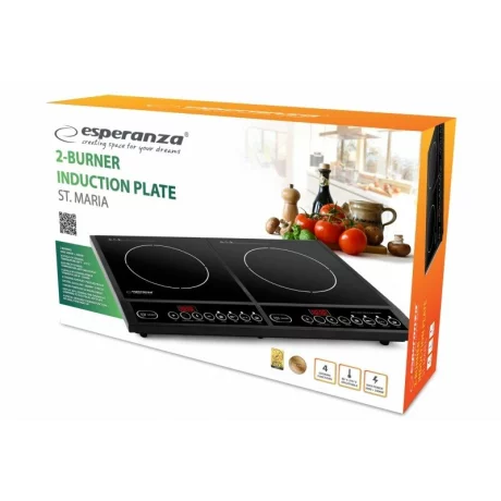 Plita cu inductie Esperanza St. Maria, EKH008, 2 x 2000W, Negru
