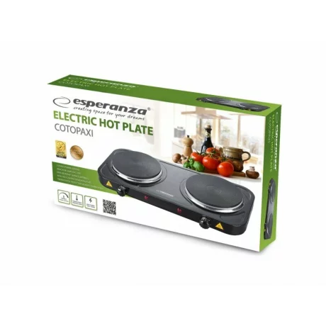 Plita electrica Esperanza Cotopaxi, EKH010K, 2000W, 2x15.5cm,Negru