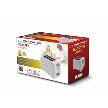 Prajitor de paine Esperanza Caprese, EKT001, 600W, Alb