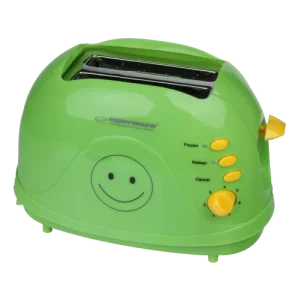 Prajitor de paine Esperanza Smiley, EKT003, 2 imagini toast, 750W, 3 in 1, Verde