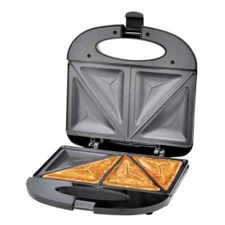 Prajitor de paine tip Sandwich maker Esperanza Asiago, EKT011, 1000W, Negru/Gri