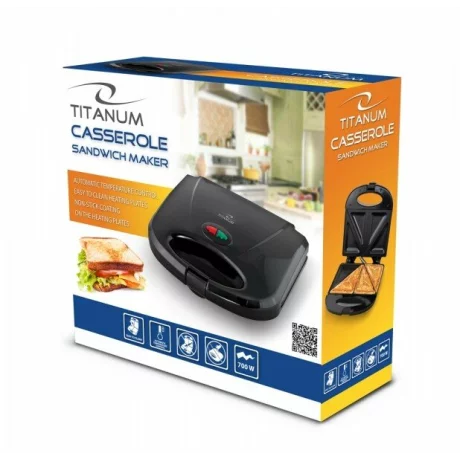 Prajitor de paine tip Sandwich maker Esperanza Casserole, TKT002K, 700W, Negru