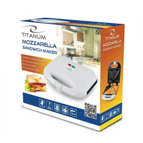 Prajitor de paine tip Sandwich maker Esperanza Mozzarella, TKT001W, 700W, Alb
