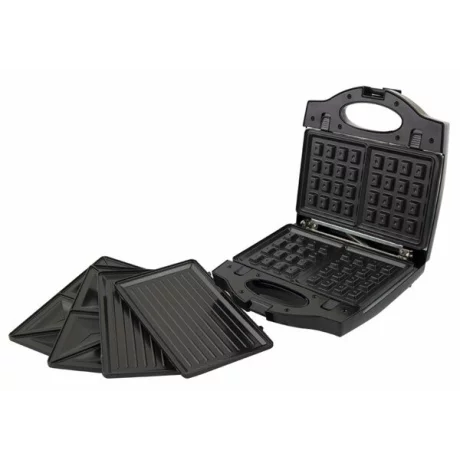 Prajitor de paine tip Sandwich Maker Esperanza Portabella, EKT006K,3 in 1, 700W, Negru