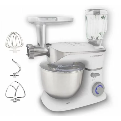 Robot de bucatarie Esperanza Cooking Master, EKM025, 1000W, 5l, 6 viteze, blender 1.5l, Alb