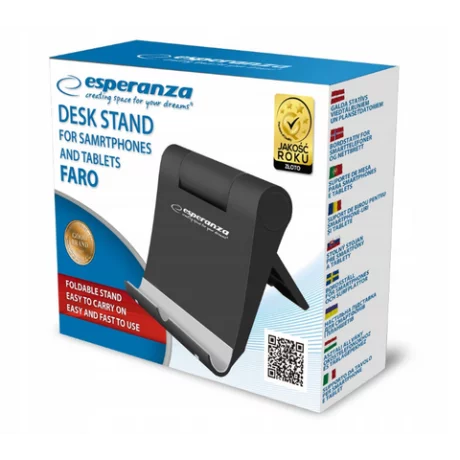 Suport birou telefon/tableta Esperanza Faro EMH141, Negru