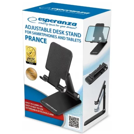 Suport birou telefon/tableta Esperanza Prance, EMH140, Negru
