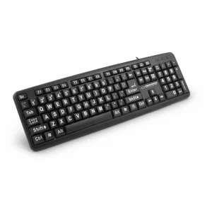 Tastatura pentru seniori Esperanza Florida, EK129, pentru seniori, 104 taste largi, Negru