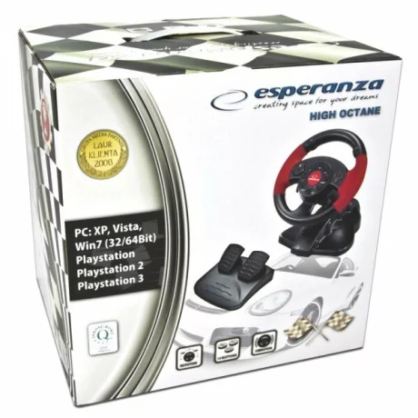 Volan cu pedale Esperanza High Octane, EG103, PC/PSX/PS2/PS3 Usb, Negru