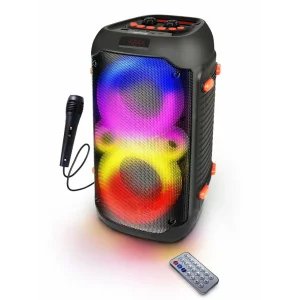 Boxa portabila FM Esperanza Karaoke, EP156, radio FM, BT5.0, microSD, 20W, 2400mAh, Negru