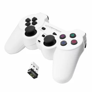Gamepad Esperanza Gladiator, EGG108W, cu vibratii, Wireless, PC/PS3, Alb
